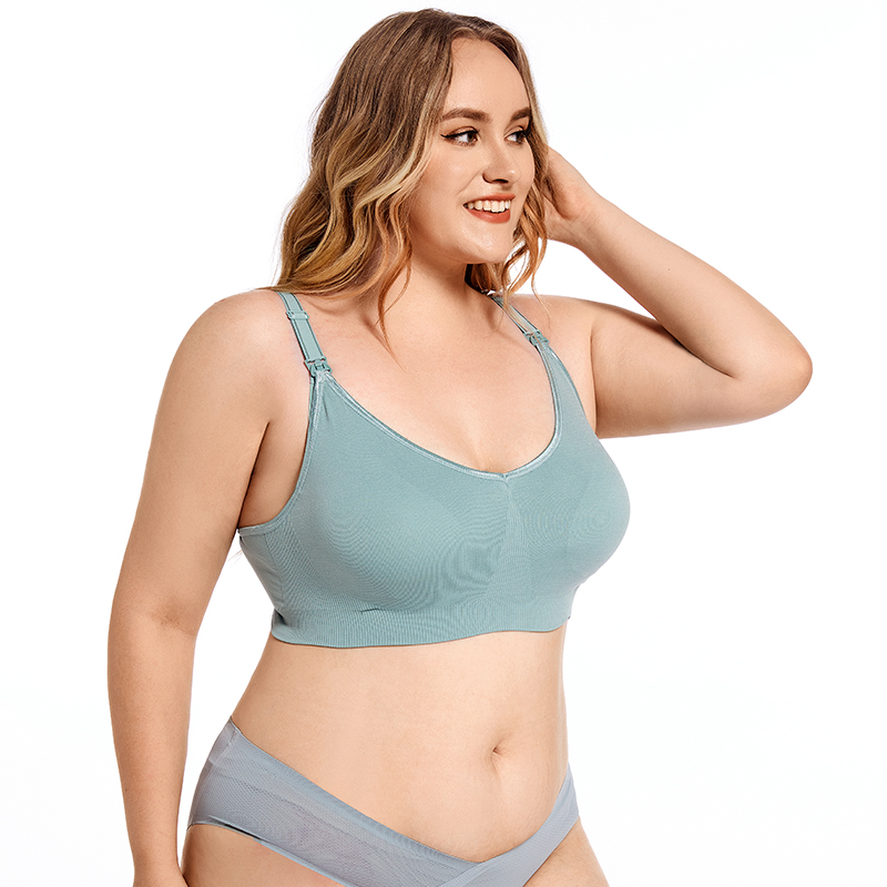 Nursing Bra Clip - Plus Size Wireless Maternity Bra Front