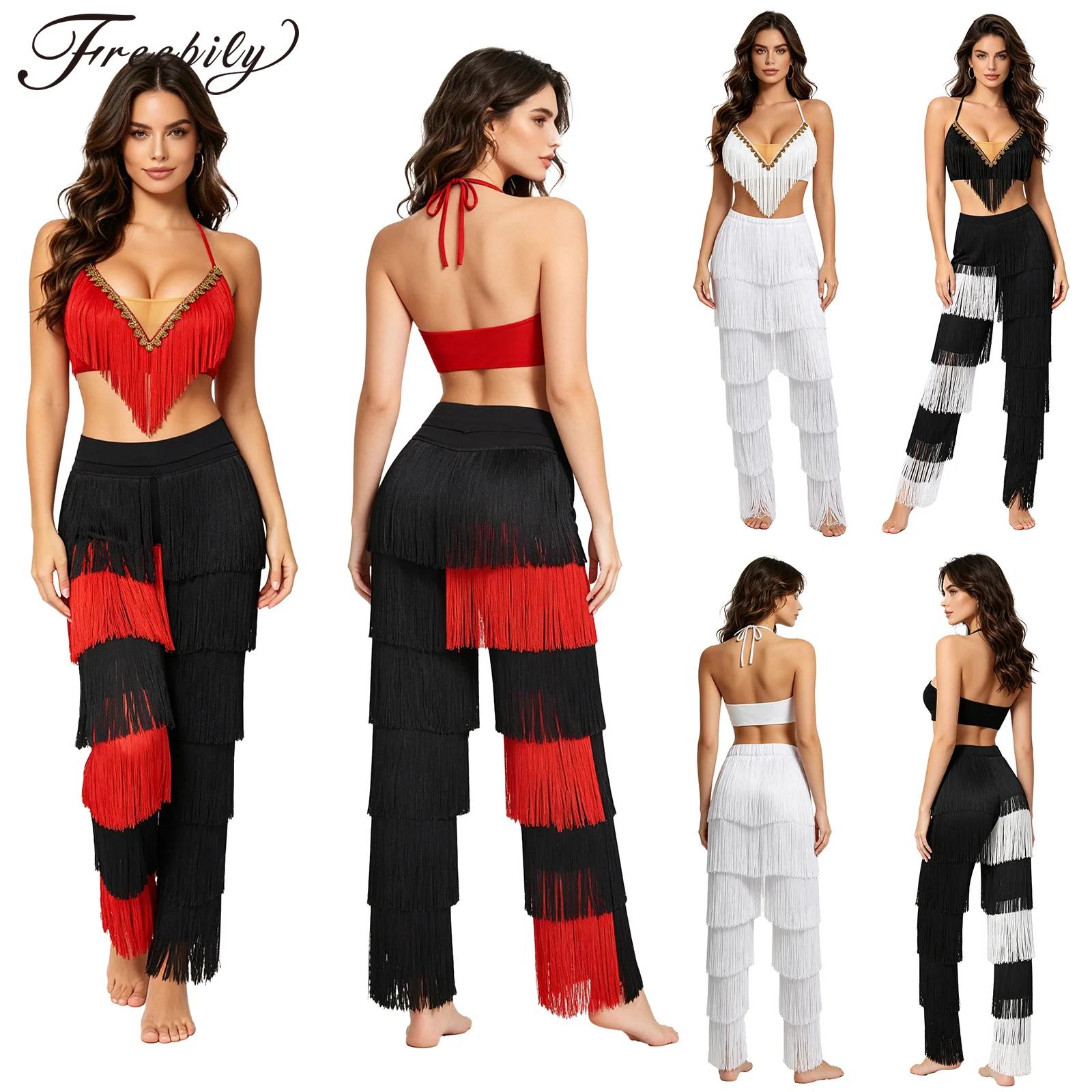 Women 2pcs Tassel Latin Dance  - Lace Bralette Set ulasan dan harga