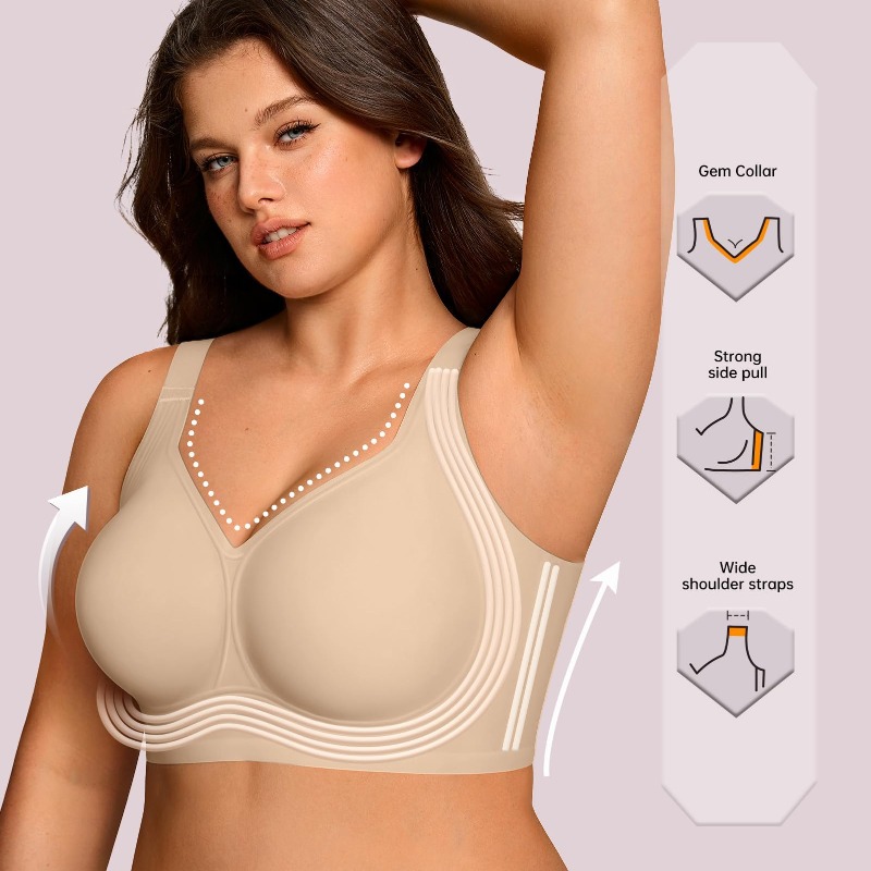 Plus Size Wireless Jelly Bra W - Minimizer Bra Women ulasan dan harga
