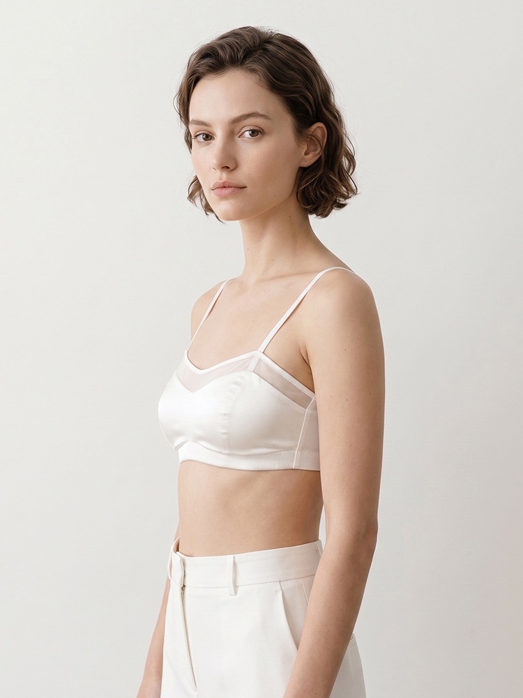 Birdtree, 19MM 93% Real Silk 7 - Sheer Mesh Bra ulasan dan harga